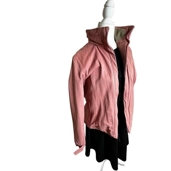 Woolrich Women’s Bomber Jacket Size‎ M Pink Fleece Lined Foldable Hood - Picture 3 of 8